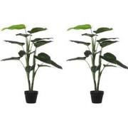 Mica Decorations Philodendron Kunstplant - H100xØ70 cm - Set van 2