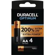 Duracell Optimum AA Batterij, LR 03, Niet Oplaadbaar, 4 Stuks