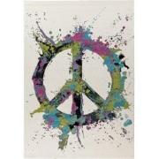 Tapijtenloods Freestyle Peace Vloerkleed Laagpolig Creme Multi- 200x29...