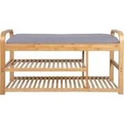 Leitmotiv - Bankje Arch Double Shelf - Grijs