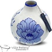 Villa Pottery  Milou blauwe bloemenvaas 20x20