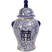 Fine Asianliving Chinese Gemberpot Handgeschilderd Porselein Blauw Wit