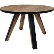 HSM Collection-Ronde Eettafel Milano-120x120x76-Naturel/Zwart-Acacia/M...