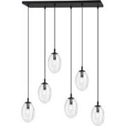 moderne hanglamp Bruno Zwart 6-lichts