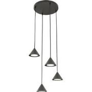 minimalistische hanglamp De angelis Zwart 4-lichts  - Ø30cm