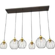 industriële hanglamp Palmieri Zwart 6-lichts