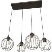 industriële hanglamp Palmieri Zwart 4-lichts