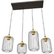 industriële hanglamp Mariani Zwart 4-lichts