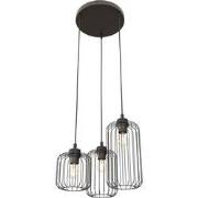 industriële hanglamp Mariani Zwart 3-lichts  - Ø30cm