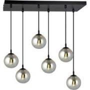 moderne hanglamp Fabbri Zwart 6-lichts