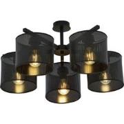 industriële plafondlamp Palmieri Zwart 5-lichts