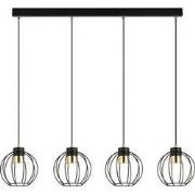 industriële hanglamp Accardi Zwart 4-lichts