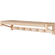 Loek houten kapstok met geweven plank - 78 x 31 cm