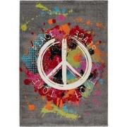 Tapijtenloods Freestyle Peace Vloerkleed Laagpolig Grijs Multi- 120x17...