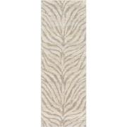 Boho Zebra Loper Gang CYBELE - Grijs/Beige - 80x220 cm