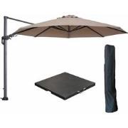 Garden Impressions Hawaii zweefparasol Ø350 cm carbon black / taupe me...