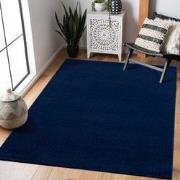 Tapijtenloods Uni Effen Laagpolig Vloerkleed Modern Donker Blauw Navy-...