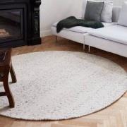 Rond vloerkleed wollen Antraciet/Wit - Cobble Stone - Rond 140 Ø - (M)