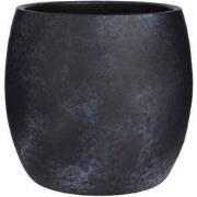 Mica Decorations Bloempot Lester rond mat zwart stone handgemaakt - 26...