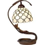 LumiLamp Tiffany Tafellamp  28x20x41 cm Beige Glas Tiffany Bureaulamp