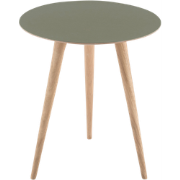 Arp side table houten bijzettafel whitewash - met linoleum tafelblad o...