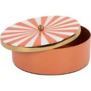 Present Time - Opbergbox Candy Swirl Rond - Bright orange & white