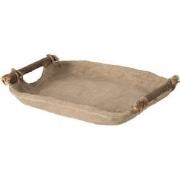 J-line - Plateau Chad Papier Mache Bruin - 32x25x5cm