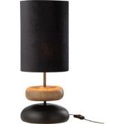 J-line - Lampe Jade Ijzer/dennenhout Zwart/naturel - 25x25x61cm