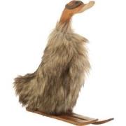 J-line - Eend Skier Vacht Hout Bruin Large - 36x12x39cm