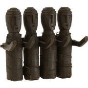 J-line - Kapstok Puppets Hout Zwart - 25x5x20cm