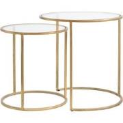 Light&living Bijzettafel S/2 Ø40x45+Ø50x52 cm DUARTE glas-goud