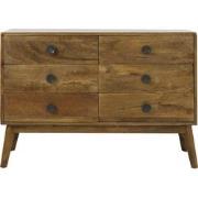 Light&living Kast met 6 laden 114x40x80 cm ESPITA hout olie bruin