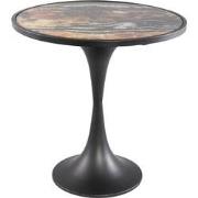 PTMD Laiko Brown metal smooth sidetable marble print