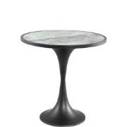 PTMD Laiko White metal smooth sidetable marble print