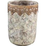 PTMD Callie White cement antieke pot rond hoog XS