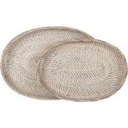 MUST Living Oval Rattan tray Saint Barths, set of 2  - 7x43x30 cm / 6x...