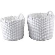 PTMD Mand Olliver - 44x44x39 cm - Fluweel - Wit - Set van 2