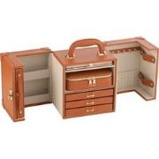 J-line - Juwelenkoffer Met Handvat Kunstleder Cognac - 29.5x18.5x22cm