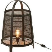 J-line - Lamp Rya Katoen/bamboe Zwart Large - 36.5x36.5x52.5cm