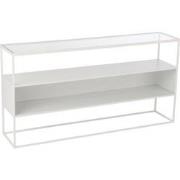 J-line - Console Vierkant Metaal/glas Wit - 140x30x72cm