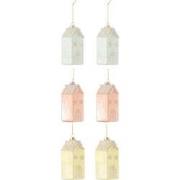 J-line - Doos Van 6 House Hanger 2+2+2 Glas Mix - 5x5x12cm