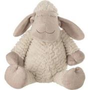 J-line - Schaap Pluche Textiel Wit/beige Large - 17x16x40cm