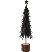 J-line - Kerstboom Metaal Glitter Zwart Small - 15x15x56.5cm