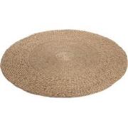 J-line - Tapijt Rond Gevlochten Zeegras Naturel - 120x120x1cm