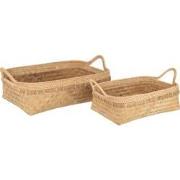 J-line - Set Van 2 Plateaus Bamboe Naturel - 47x34x16.5cm