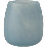 J-line - Vaas Rond Glas Blauw Medium - 17.5x17.5x20cm