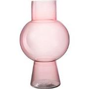 J-line - Vaas Bol Glas Lichtroze Large - 27x27x46cm