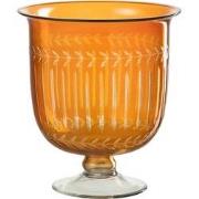 J-line - Vaas Romeins Hals Glas Oranje - 22.5x22.5x24.5cm