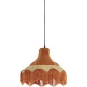 Light&living Hanglamp Ø40x35,5 cm MIZIA velvet oranje+webbing naturel