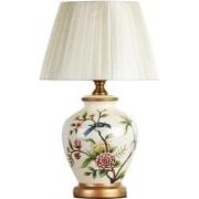 Fine Asianliving Chinese Tafellamp Porselein Wit Bloemen Handgemaakt -